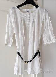 Camicia larga con cintura 
