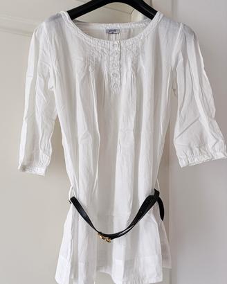 Camicia larga con cintura 