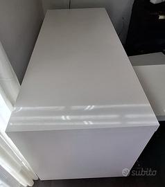 scrivania Ikea MALM bianca con piano estraibile