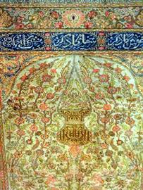 ARAZZO TAPPETO ORIENTALE ANTICO ANNODATO A MANO