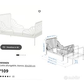 Letto per bambini allungabile Minnen