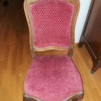 4 sedie con schienale e sedile in velluto
