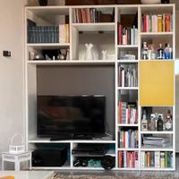 Libreria Lema bianca  bifacciale mibile tv