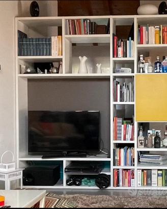 Libreria Lema bianca  bifacciale mibile tv