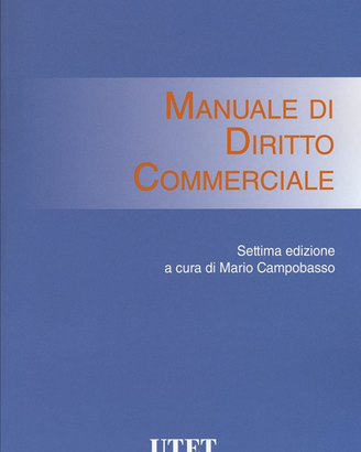 Manuale di Diritto Commerciale isbn 9788859814863