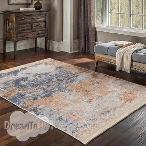 Tappeto Blue Beige e Arancio