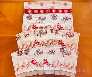 Tovaglia di Natale con 12 tovaglioli 210x228 cm