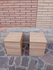 Coppia di comodini IKEA MALM impiallacciatura rove
