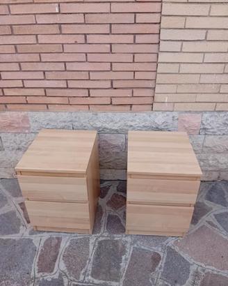 Coppia di comodini IKEA MALM impiallacciatura rove