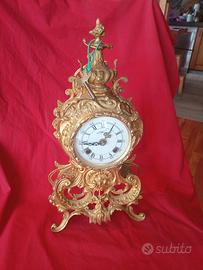 orologio da tavolo in bronzo dorato