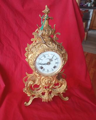 orologio da tavolo in bronzo dorato