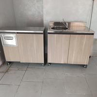 Mobiletti lavandino inox e cassetto raccolta tuffo