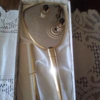 Specchio 33 cm dorato metallo pesante