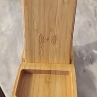 Caricabatterie wireless legno smartphone 