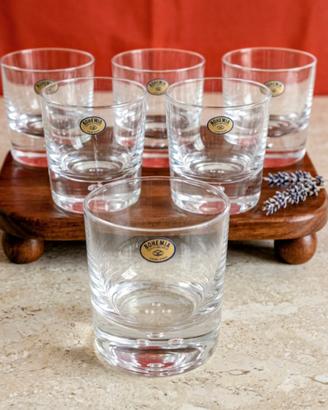 set 6 bicchieri da whisky Bohemia Cristal nuovi