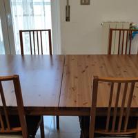 Tavolo cucina in legno da 12posti + 6 sedie