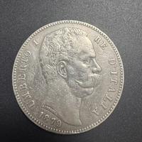 5 LIRE 1879 - ZECCA DI ROMA - ITALIA - UMBERTO I -