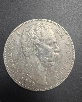 5 LIRE 1879 - ZECCA DI ROMA - ITALIA - UMBERTO I -