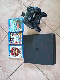 ps4 slim con 3 videogiochi e 2 joistic