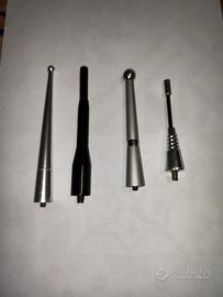 Lotto 4 Antenne Auto Universali - Alluminio/Nero