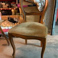 Sedie legno e velluto nunero 4