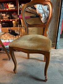 Sedie legno e velluto nunero 4