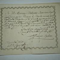1798 Antica ricevuta Borbonica Corato Bari Capano