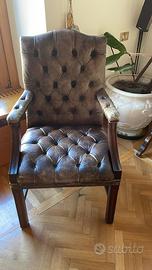 Sedia chesterfield in pelle