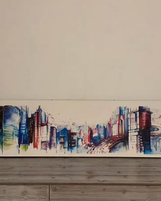 Quadro moderno orizzontale stampa skyline città