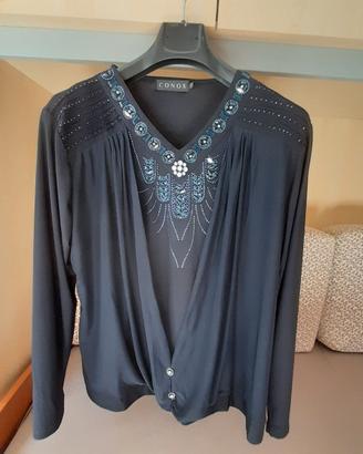 Blusa con pietre luminose taglia XXL