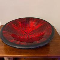 Ciotola/Centrotavola in Mosaico di Vetro Rosso