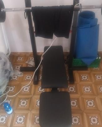 palestra: panca,bilanciere, manubri e pesi