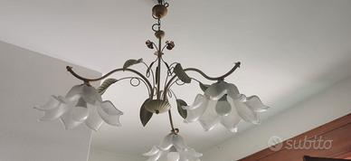 Lampadario in ferro battuto 