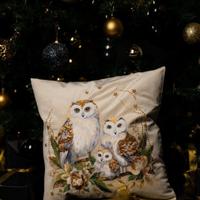 Cuscino in velluto con ricamo natalizio 