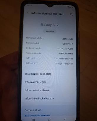 Samsung Galaxy A12-Memoria 128 GB-RAM 4GB