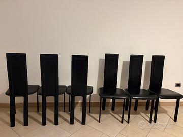Set di 6 sedie nere eleganti