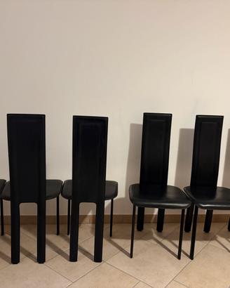 Set di 6 sedie nere eleganti
