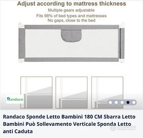 Sponde Letto Bambini 150 CM Sbarra Letto Bambini Può Sollevamento Verticale Sponda  Letto anti Caduta