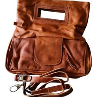 Borsa a Mano e Tracolla in Vera Pelle - Color Cuoi