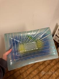 Piatto / vassoio decorativo in vetro artistico