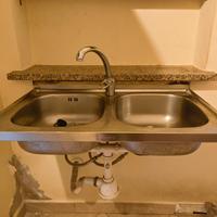 lavandino acciaio 2 vasche+rubinetto 