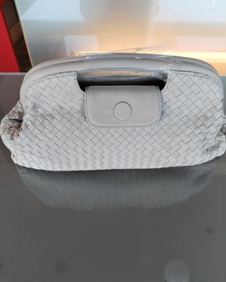 Borsa pelle intrecciata