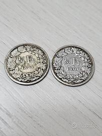 1/2 franco 1881-1900 svizzera date non comuni