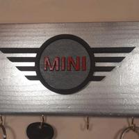 Portachiavi da parete Mini Cooper in legno