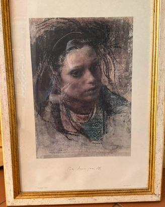 pietro annigoni serigrafia ritratto donna