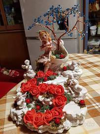 Bonsai  con fatina fatto con perline 