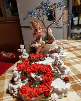 Bonsai  con fatina fatto con perline 