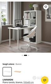 Scrivania Ikea Linmon con piedi Olov doppio piano