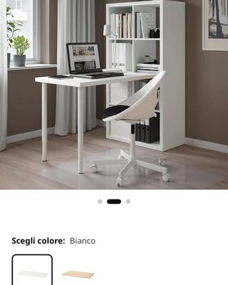 Scrivania Ikea Linmon con piedi Olov doppio piano