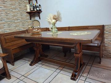Tavolo allungabile + panca + mensole